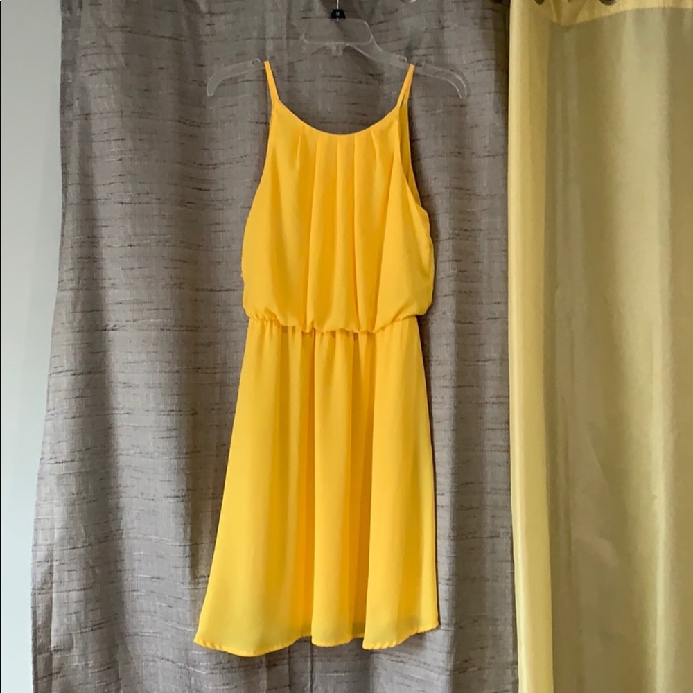 Yellow flowy dress
